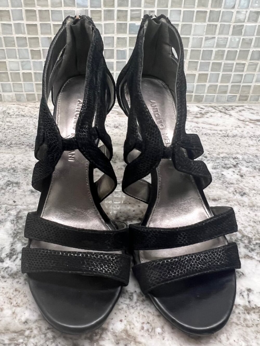Antonio Melani Black Sexy Strappy High Heel Sandals